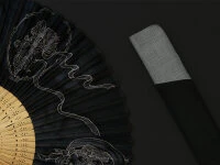 Handfächer Fujin Raijin, Donner-Gott, Schwarz 7 Handfächer Fujin Raijin, Donner-Gott, Schwarz – Bild 7