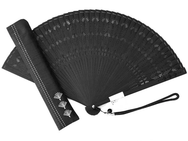 Handfächer Kuroi Taki, Schwarz 6 Handfächer Kuroi Taki, Schwarz – Bild 6