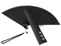 Handfächer Kuroi Taki, Schwarz 5 Handfächer Kuroi Taki, Schwarz – Bild 5