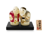 Kokeshi: Holzfigur Enmanchoju (Paar)