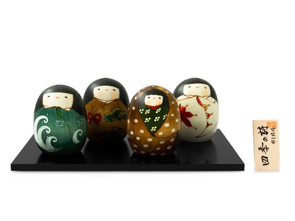 Kokeshi: Holzfigur Shiki Set, 4 Figuren 2 Kokeshi: Holzfigur Shiki Set, 4 Figuren – Bild 2