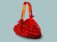 Umhängetasche Furoshiki Sutoraipu, Rot, 70 Cm 10 Umhängetasche Furoshiki Sutoraipu, Rot, 70 Cm – Bild 10